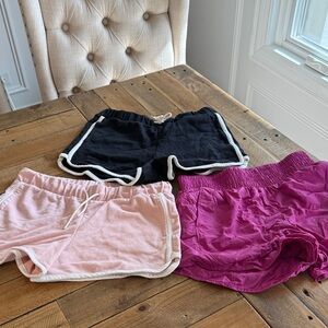 Old Navy Kids and all in motion Set of 3 shorts - Black, Pink, Magenta SZ XL